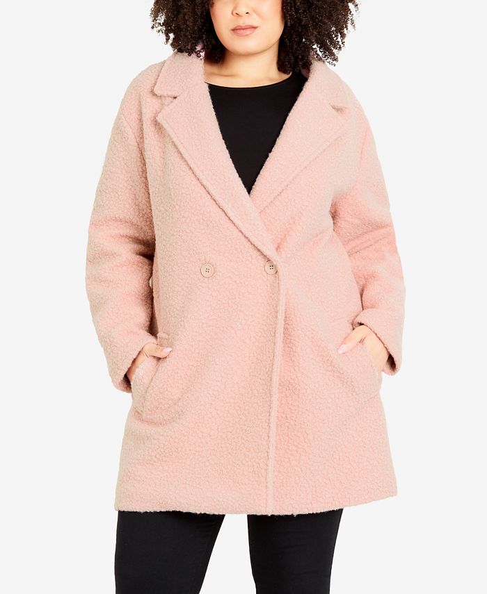 Avenue Plus Size Teddy Button Jacket Macy's