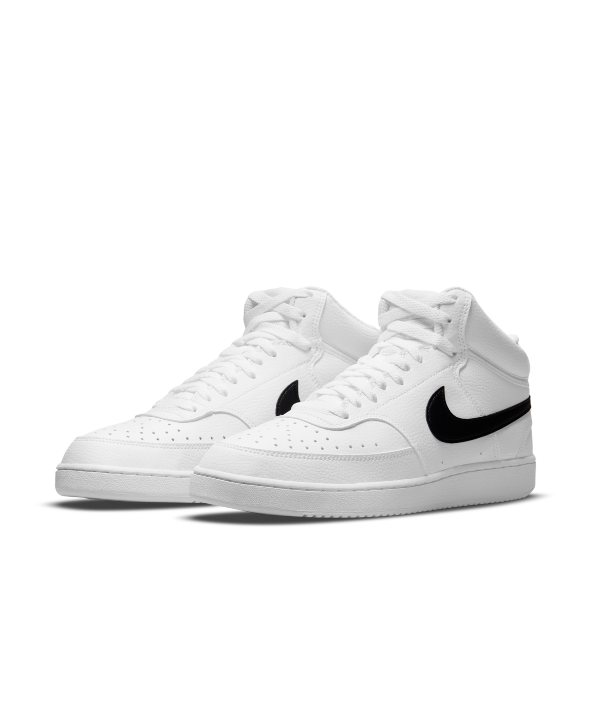 Nike Men's Court Vision Mid Next Nature Casual Sneakers From Finish Line In White,black