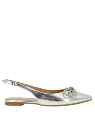 Women's Kristin Rhinestone Bow Sling Back Flat