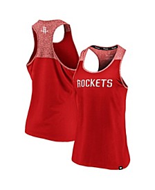 Women's Branded Red, Heathered Red Houston Rockets Made to Move Static Performance Racerback Tank Top