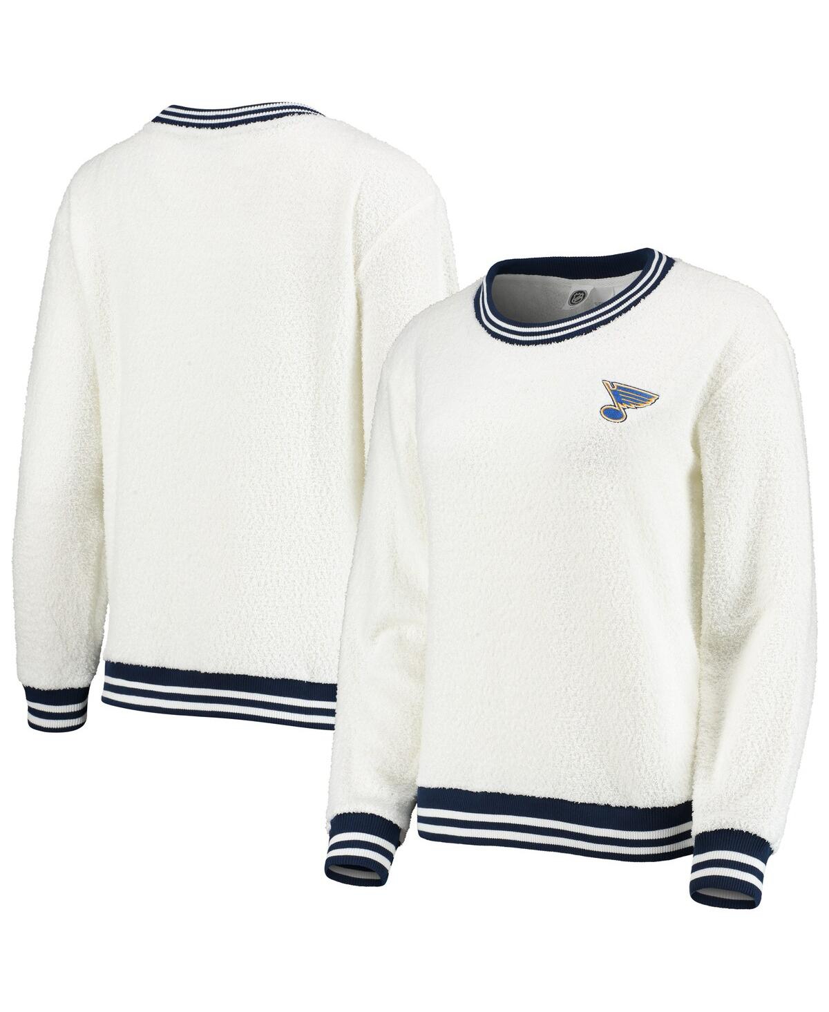 Women's Concepts Sport Cream and Navy St. Louis Blues Granite Sherpa Pullover Sweatshirt - Cream, Navy