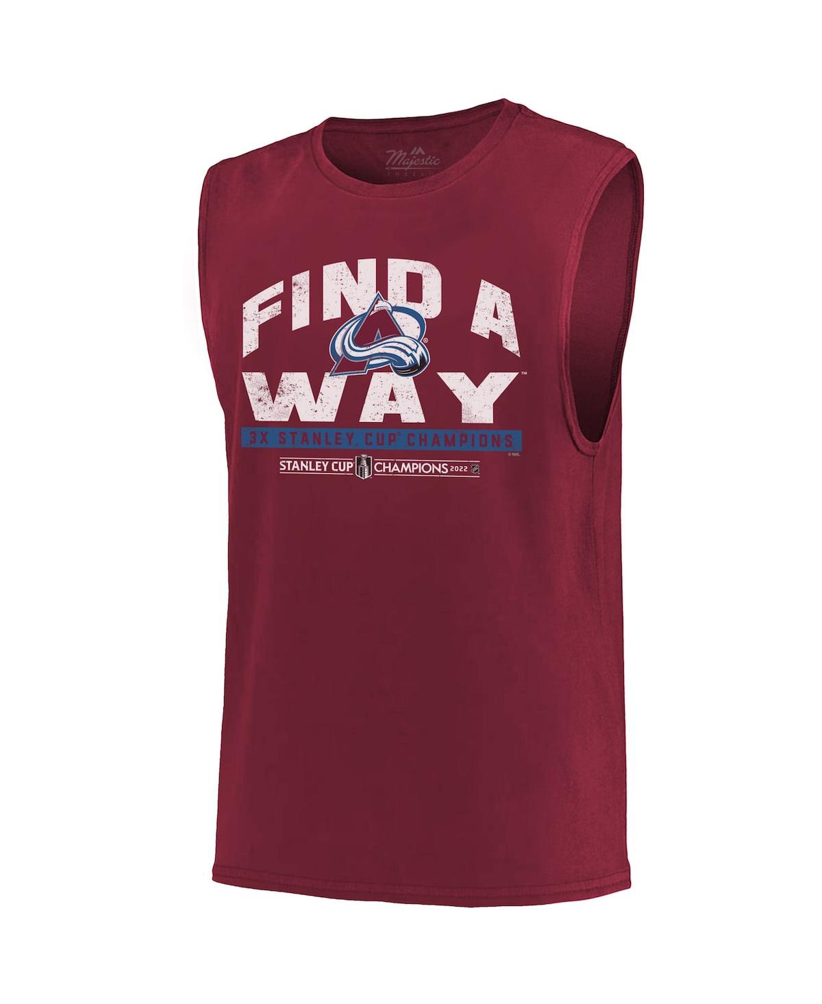 Shop Majestic Men's  Threads Burgundy Colorado Avalanche 2022 Stanley Cup Champions Softhand Muscle Tank