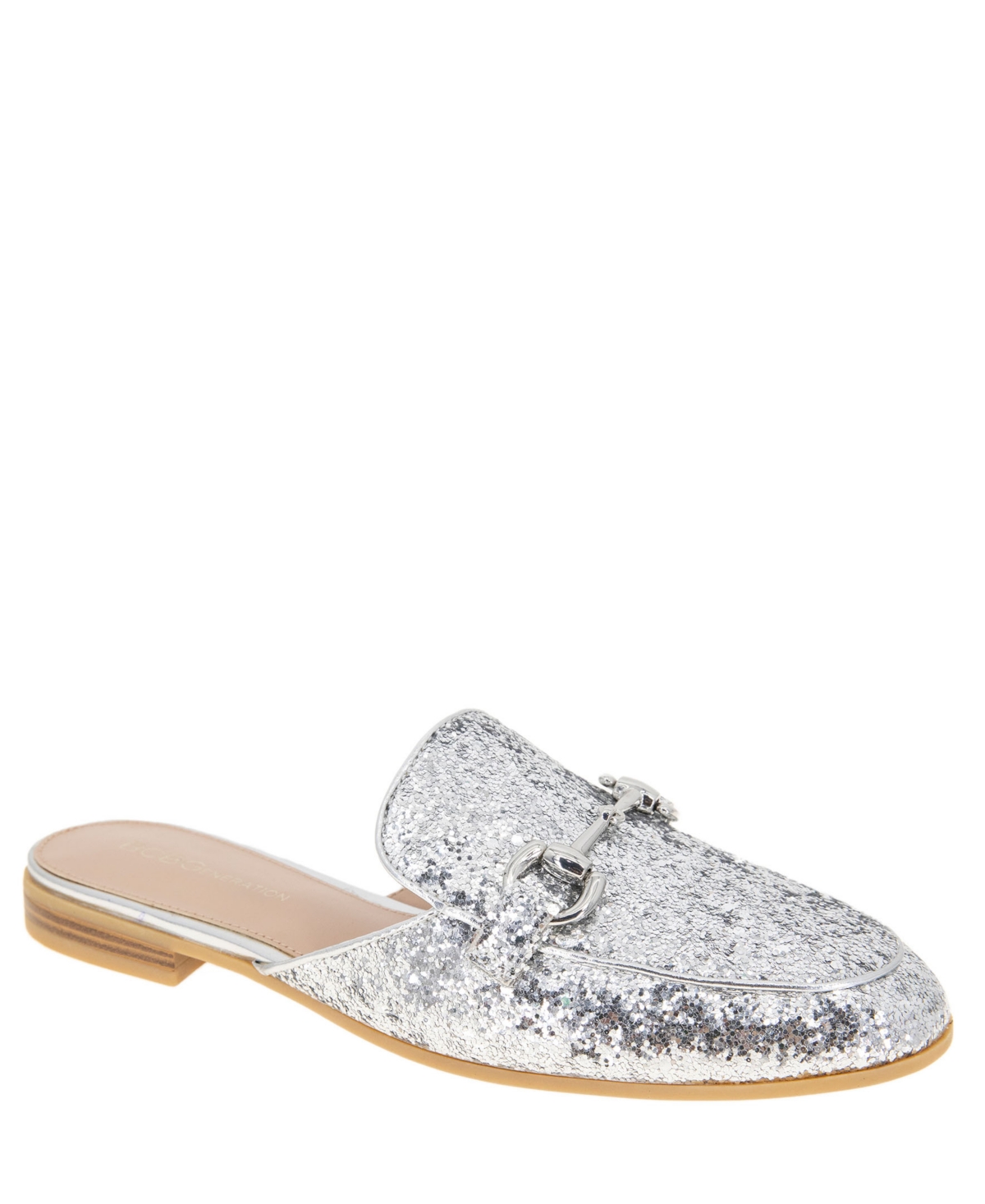 Women's Zorie Tailored Slip-On Loafer Mules - Silver Glitter