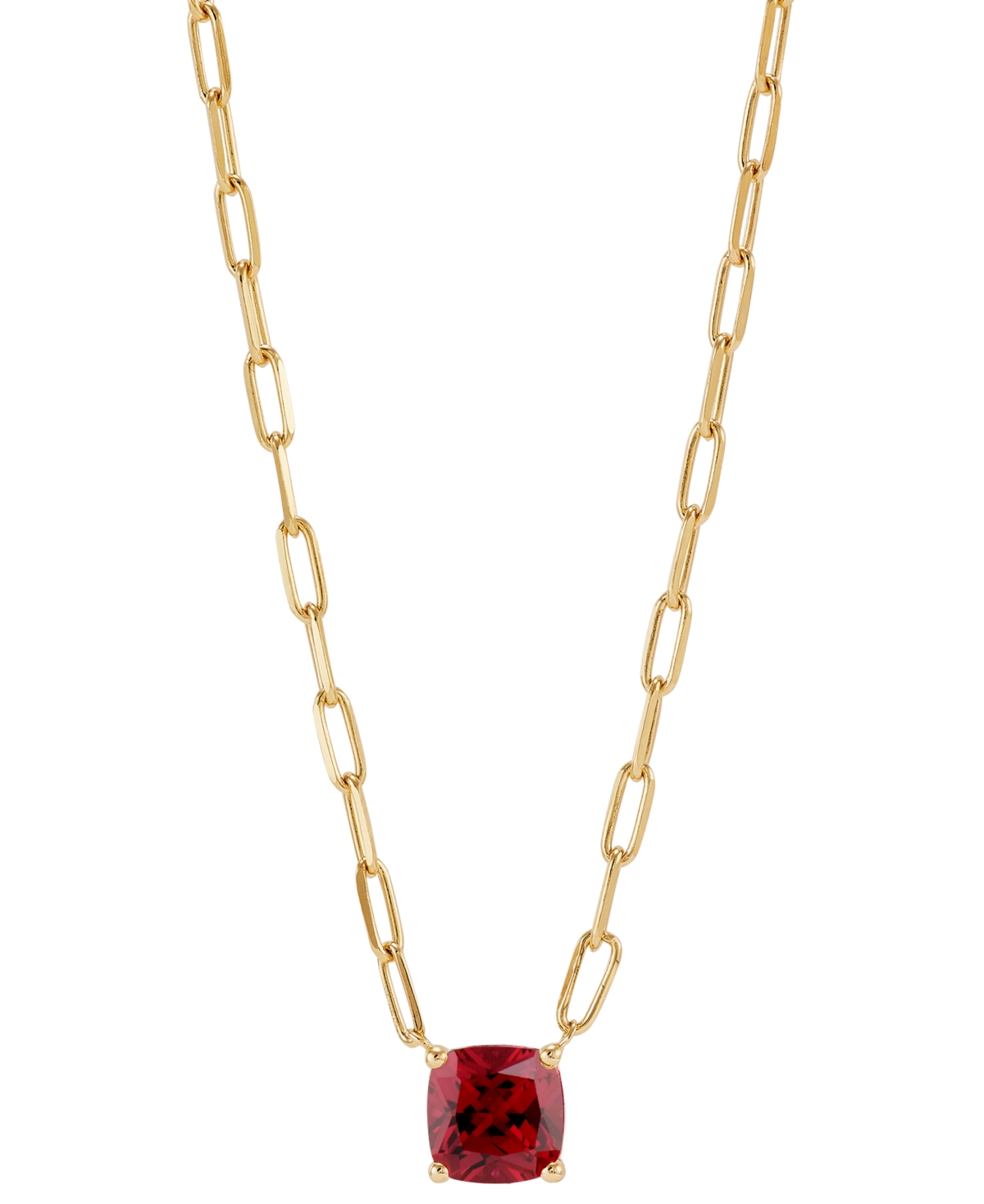 Macy's Amethyst Paperclip Link 18" Pendant Necklace (1-5/8 Ct. T.w.) In Gold-plated Sterling Silver (also I In Ruby