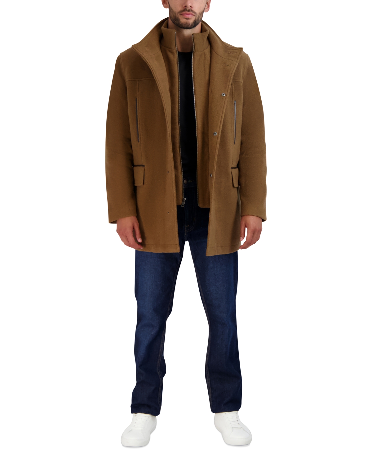 Shop Cole Haan Men's Heavy Plush Car Coat In Camel