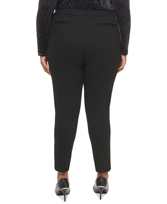 Calvin Klein Plus Size Ponte Pleated SlimLeg Pants Macy's