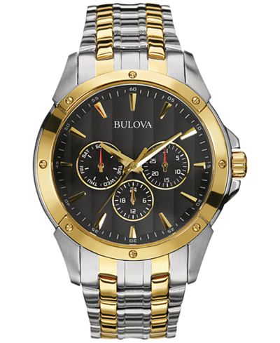 Bulova Men's Two-Tone Stainless Steel Bracelet Watch 43mm 98C120 ...