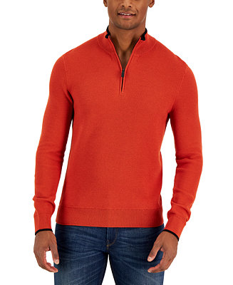 Michael Kors Men's Textured Quarter-Zip Sweater, Created for Macy's ...