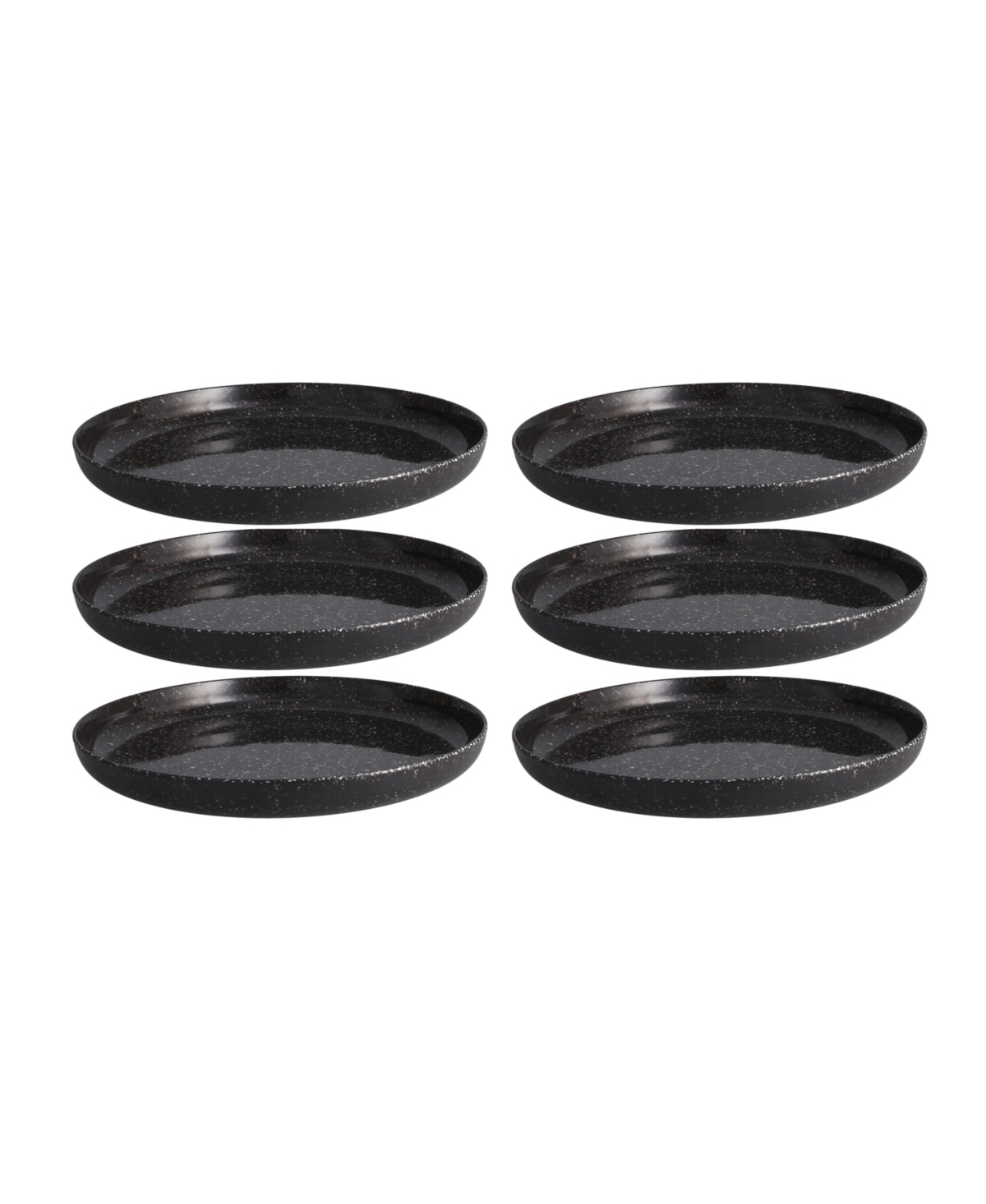 Melamine Camp Charcoal Coupe Round Plate 11" Set/6 - Charcoal