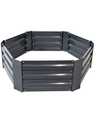 Corrugated Galvanized Steel Hexagon Raised Garden Bed Kit for Vegetables, Plants, and Flowers - 40" W x 12" H