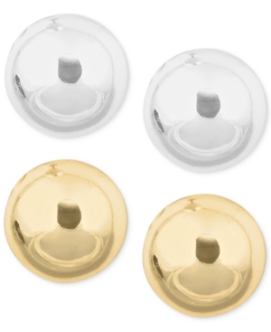 image of Nine West Gold-Tone and Silver-Tone Stud Duo Earring Set