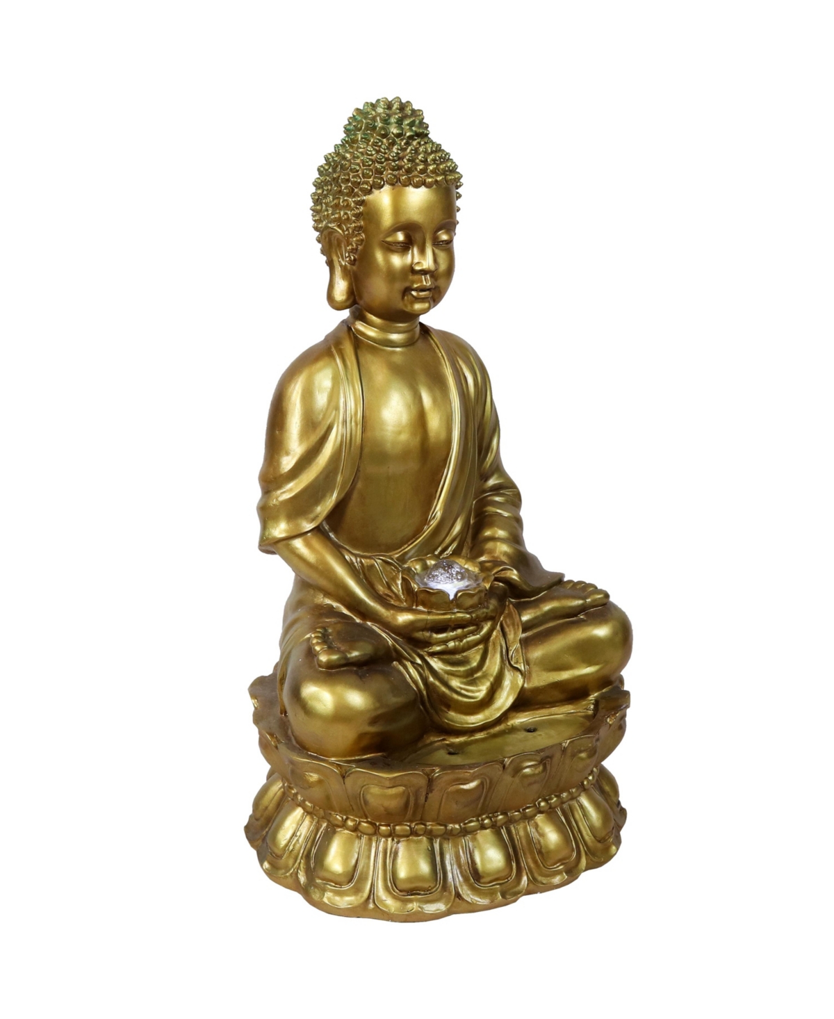 Sunnydaze Decor Relaxed Buddha Outdoor Water Fountain with Led Lights -