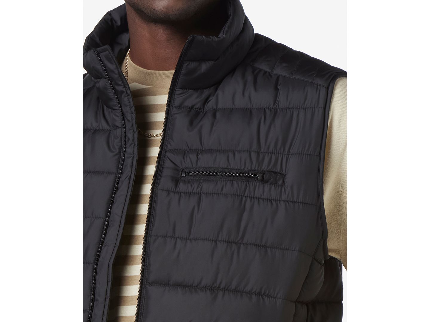 Мужской жилет Marc New York Gershwin Channel Quilt Packable Vest, цвет: Чёрный — фото 4