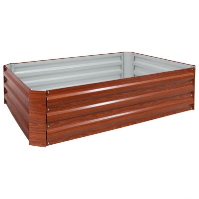 Raised Corrugated Galvanized Steel Rectangle Garden Bed, 47" W x 11.75" H
