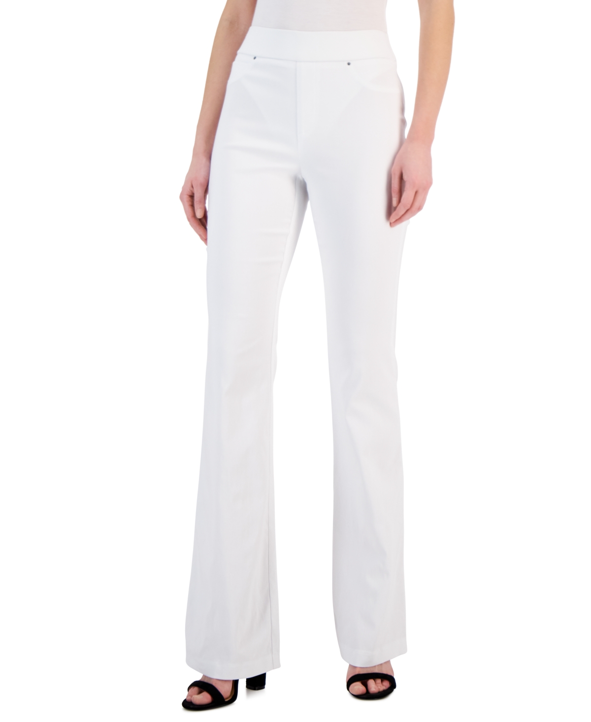 Women's High-Rise Pull-On Flare-Leg Pants, Created for Macy's - Bright White