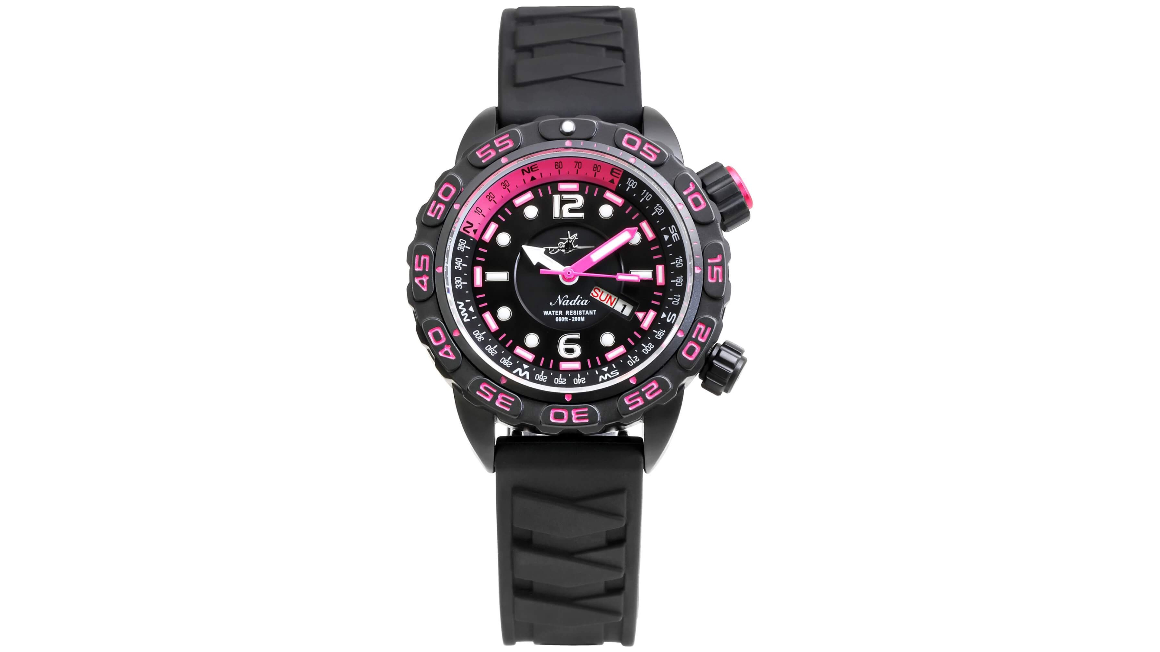 Abingdon Co. Women's Automatic Nadia Black Silicone Strap Watch 35mm