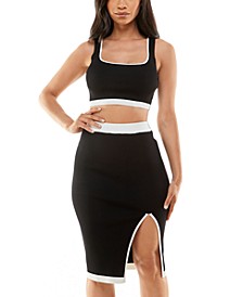 Ribbed Two-Piece Cropped-Top Dress