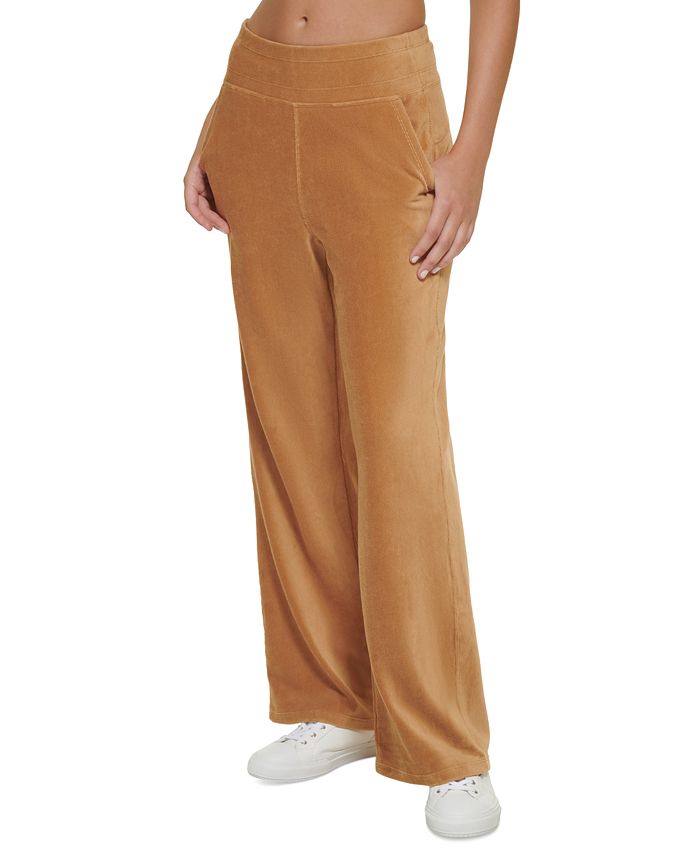 Calvin Klein Womens Wide Leg Velour Pants White Size Large main image 0