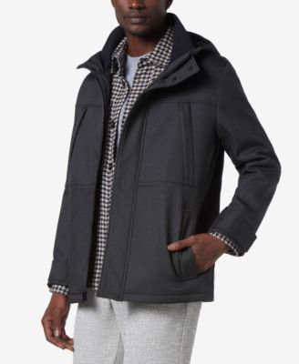 Men's Tompkins Micro-Houndstooth Fleece-Lined Soft Shell Hooded Parka