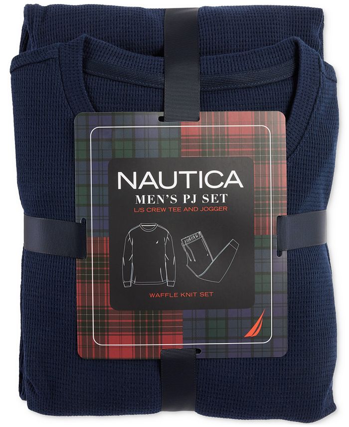 U.S. Polo Assn. Men's Thermal Pajama Set - Waffle Knit Top and