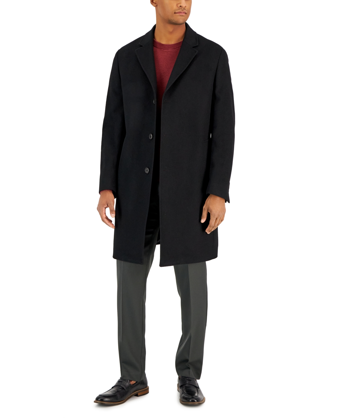 Lauren Ralph Lauren Men's Luther Luxury Blend Overcoat In Black