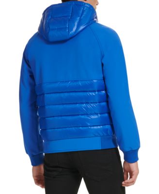 Men's Mixed Media Soft Shell Hooded Jacket 