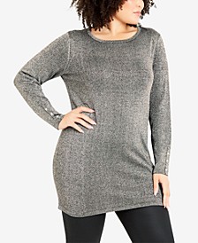 Plus Size Button Tunic Sweater