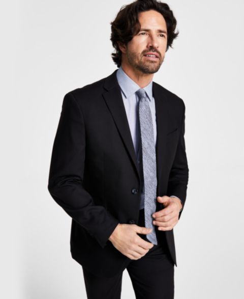 Мужской пиджак Kenneth Cole Reaction Techni-Cole Suit Separates Slim-Fit Suit, цвет: Чёрный