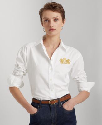 Lauren Ralph Lauren Womens Ersilla Open Stitch Crewneck T-Shirt Ivory S