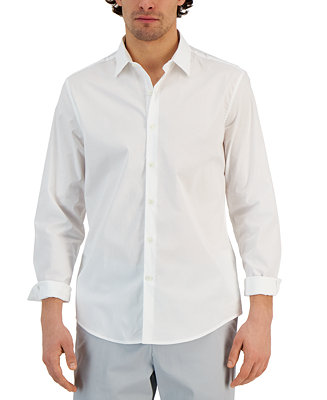 Alfani Men's Modern Classic-Fit Stretch Solid Button-Down Shirt ...