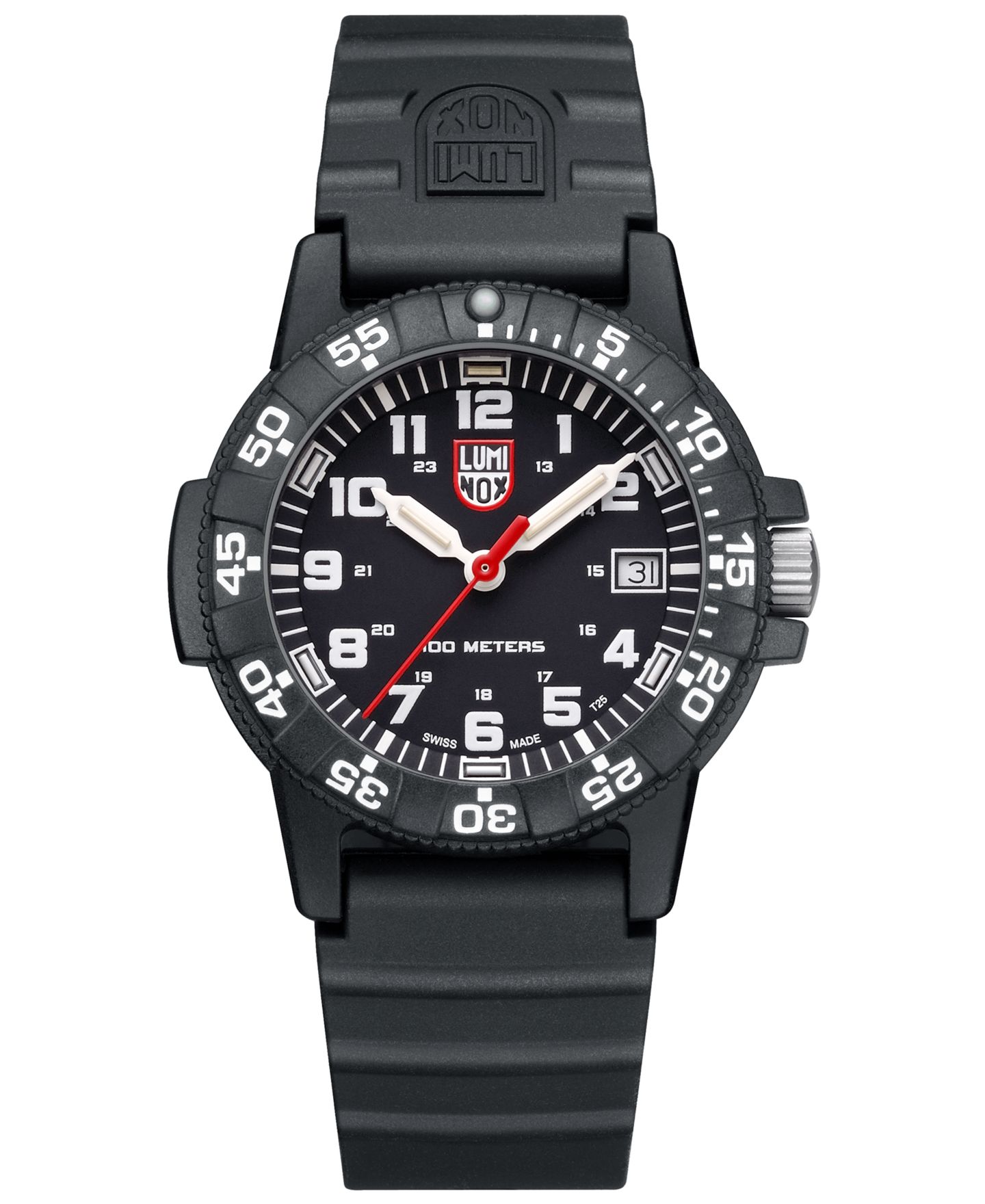 Женские часы Luminox Swiss Leatherback Sea Turtle Dive Black Rubber Strap Watch 39mm — фото 1