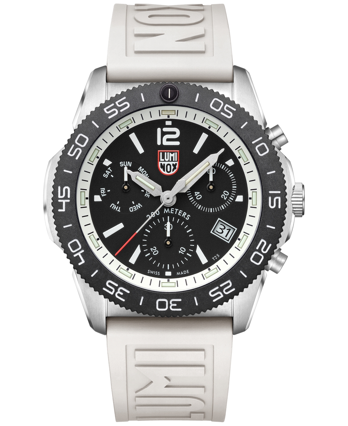 Luminox Men's Swiss Chronograph Pacific Diver White Rubber Strap Watch 44mm In No Color