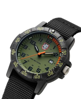 Men's Swiss Leatherback Sea Turtle Giant Dive Black NATO Strap Watch 44mm