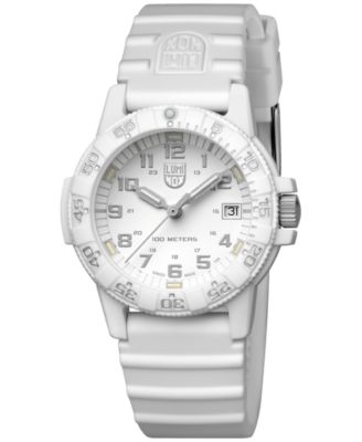 Unisex Swiss Leatherback Sea Turtle Dive White Rubber Strap Watch 39mm