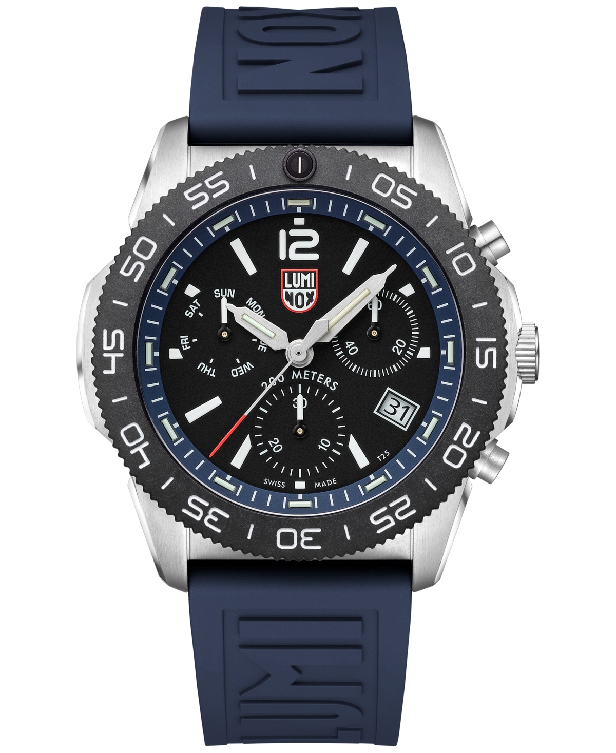 Luminox Men's Swiss Chronograph Pacific Diver Blue Rubber Strap Watch 44mm In No Color