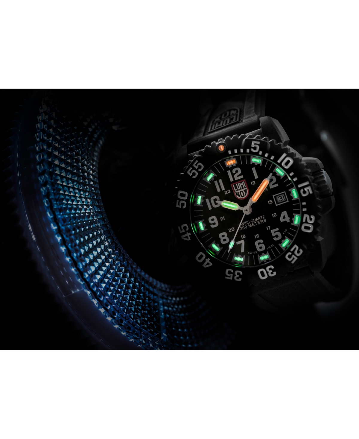 Shop Luminox Men's Swiss Navy Seal Colormark Black Rubber Strap Watch 44mm In No Color