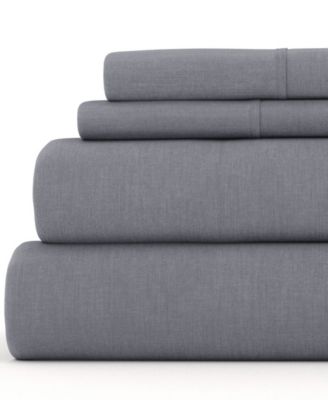 300 Thread Count Linen Rayon From Bamboo Blend Deep Pocket 4-Pc. Sheet Set, Queen