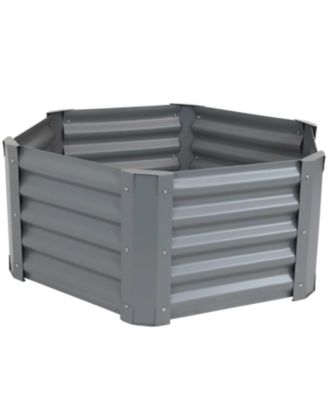 Raised Powder-Coated Steel Hexagon Planter Garden Bed Kit for Plants, Flowers, Vegetables and Herbs - 41" W x 16" Deep