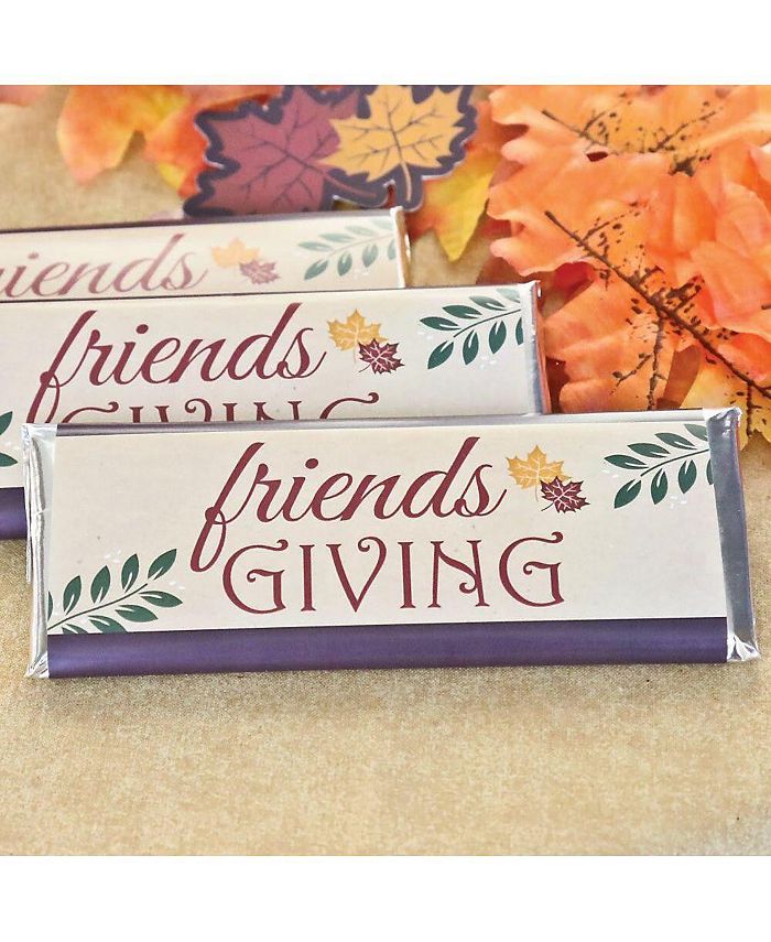 Friendsgiving Party Favors
 Big Dot of Happiness Friends Thanksgiving Feast Candy Bar Wrapper