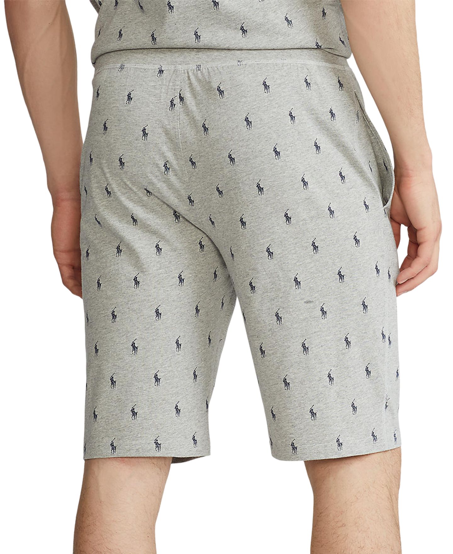Пижамные шорты для мужчин, с логотипом, хлопок — Polo Ralph Lauren, цвет: Меланжевый — фото 3