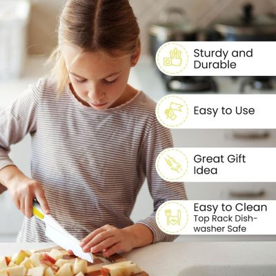 3-Piece Kids Knife Set for Real Cooking & Baking with Serrated Edges