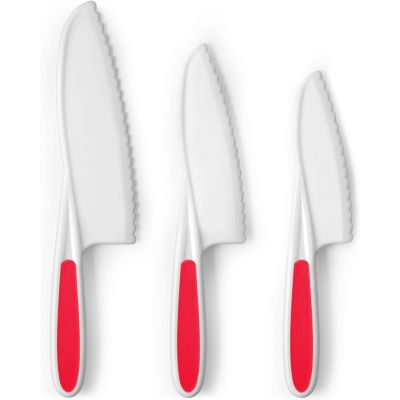 3-Piece Kids Knife Set for Real Cooking & Baking with Serrated Edges