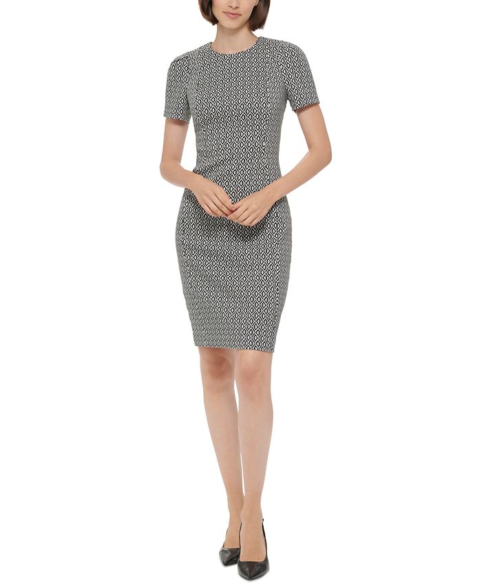 Calvin klein short sleeve sheath dress top