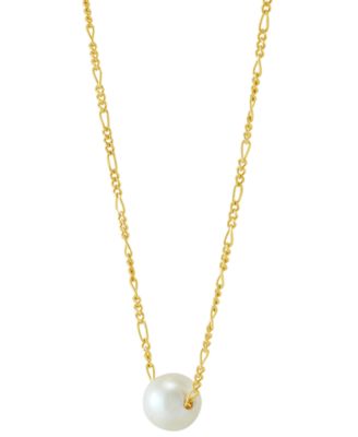 Macy's Cultured Freshwater Pearl (8mm) Solitaire 18" Pendant Necklace in 14k Gold-Plated Sterling Silver