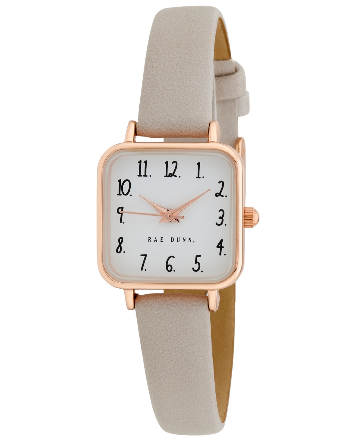 Rae Dunn Women's Amy Gray Polyurethane Strap Watch 24mm In Rose Gold-tone