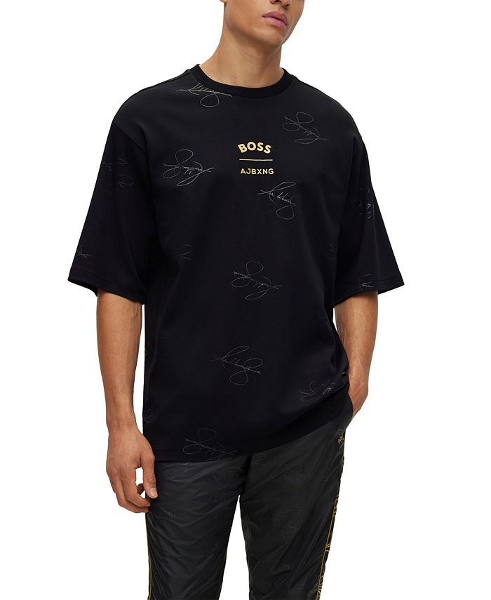 BOSS - Stretch-cotton regular-fit T-shirt with collaborative branding