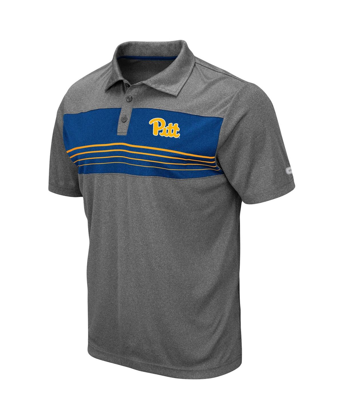 Men's ColosseumPitt Panthers Smithers Polo Shirt - Heathered Charcoal