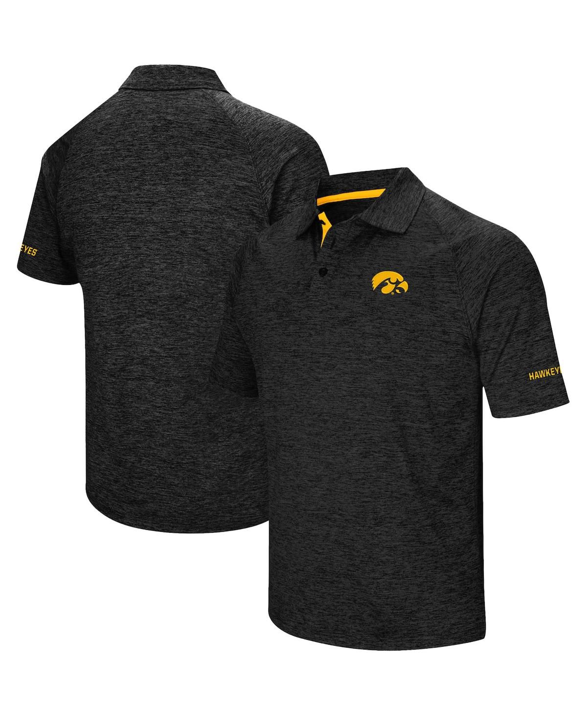 Мужская черная рубашка поло Iowa Hawkeyes Down Swing от Iowa Hawkeyes