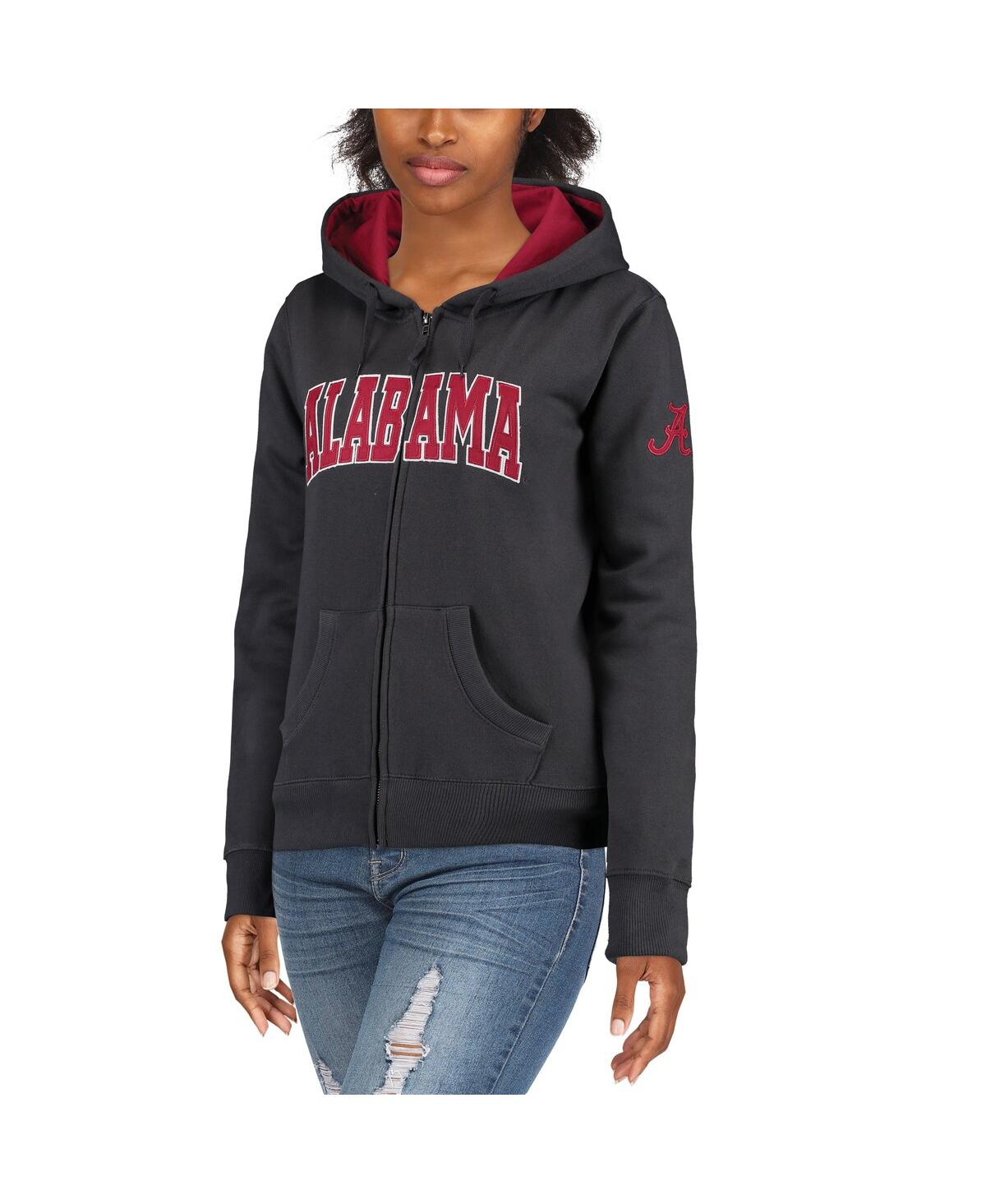 Colosseum Stadium Athletic White Alabama Crimson Tide Arched Name Full-zip Hoodie In White