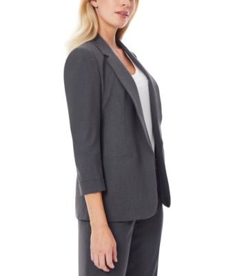 Women's Notched Collar Jacket with Rolled Sleeves